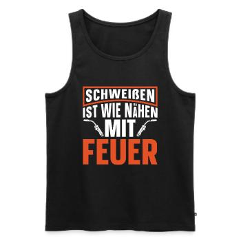Schmied Schlosser Metallbauer Eisen - Männer Premium Bio Tank Top - Schwarz - Vorne - Michal (187cm)