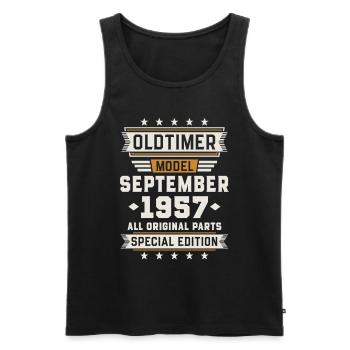 Oldtimer September 1957 Geburtstag Geschenk - Männer Premium Bio Tank Top - Schwarz - Vorne - Michal (187cm)