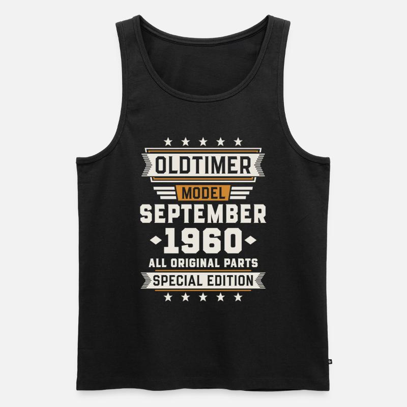 Oldtimer September 1960 Geburtstag Geschenk - Männer Premium Bio Tank Top - Schwarz