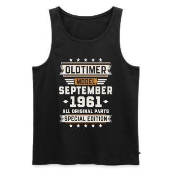 Oldtimer September 1961 Birthday Gift - Men's Premium Organic Tank Top - black - Front - Michal (187cm)