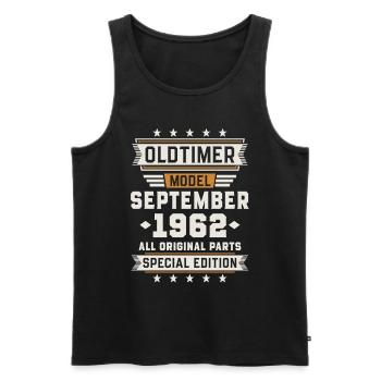 Oldtimer September 1962 Geburtstag Geschenk - Männer Premium Bio Tank Top - Schwarz - Vorne - Michal (187cm)