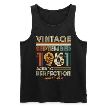 Vintage Aged To Perfection September 1951 - Men's Premium Organic Tank Top - black - Front - Michal (187cm)