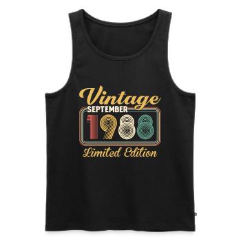Vintage September 1988 Limited Edition Birthday - Männer Premium Bio Tank Top - Schwarz - Vorne - AI Model Male 178 light (178cm)