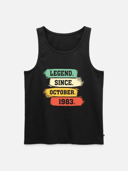 Legend since October 1983 - Männer Premium Bio Tank Top - Schwarz