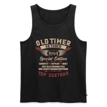 Oldtimer Oktober 1994 Jahrgang Geburtstag - Männer Premium Bio Tank Top - Schwarz - Vorne - Michal (187cm)