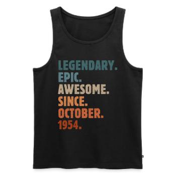 1954 Oktober Jahrgang Geburtstag Geschenk - Männer Premium Bio Tank Top - Schwarz - Vorne - Michal (187cm)