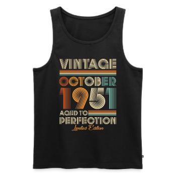 Vintage Aged To Perfection October 1951 - Men's Premium Organic Tank Top - black - Front - Michal (187cm)