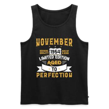 Anniversaire Novembre 1954 né Vintage - Débardeur bio Premium Homme - noir - Devant - Michal (187cm)