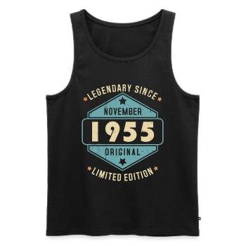 Novembre 1955 Vintage Retro Anniversaire - Débardeur bio Premium Homme - noir - Devant - Michal (187cm)