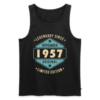 November 1957 Vintage Retro Birthday - Men's Premium Organic Tank Top - black - Front - Michal (187cm)