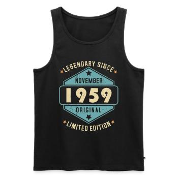 Novembre 1959 Vintage Retro Anniversaire - Débardeur bio Premium Homme - noir - Devant - Michal (187cm)