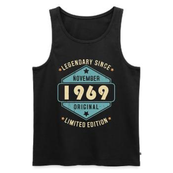 Novembre 1969 Vintage Retro Anniversaire - Débardeur bio Premium Homme - noir - Devant - Michal (187cm)