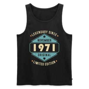Novembre 1971 Vintage Retro Anniversaire - Débardeur bio Premium Homme - noir - Devant - Michal (187cm)