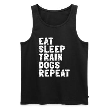 Hundetrainer Hundetrainer - Männer Premium Bio Tank Top - Schwarz - Vorne - Michal (187cm)