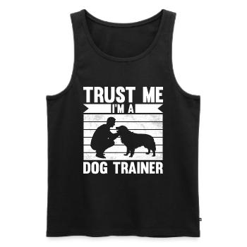 Dog trainer Dog trainer - Men's Premium Organic Tank Top - black - Front - AI Model Male 178 light (178cm)