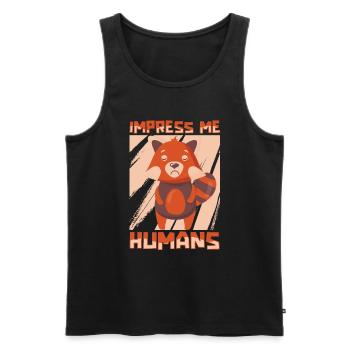 Roter Panda - Männer Premium Bio Tank Top - Schwarz - Vorne - AI Model Male 178 light (178cm)