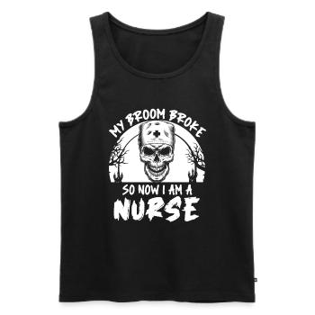 Halloween Skull Nurse - Men's Premium Organic Tank Top - black - Front - Michal (187cm)