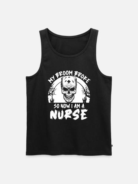 Halloween Skull Nurse - Men's Premium Organic Tank Top - black