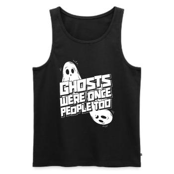 Halloween Ghosts Were Once People - Männer Premium Bio Tank Top - Schwarz - Vorne - Michal (187cm)