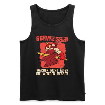 Schmied Metallbauer Geburtstag Schlosser - Männer Premium Bio Tank Top - Schwarz - Vorne - Michal (187cm)