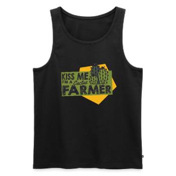 Kaktus Garten Kaktus - Männer Premium Bio Tank Top - Schwarz - Vorne - AI Model Male 178 light (178cm)