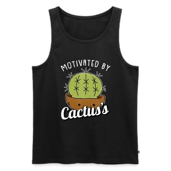 Cactus Garden Juicy - Men's Premium Organic Tank Top - black - Front - Michal (187cm)