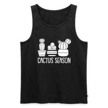Kaktus Garten Kaktus - Männer Premium Bio Tank Top - Schwarz - Vorne - AI Model Male 178 light (178cm)