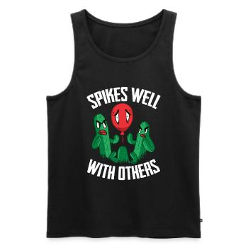 Cactus Garden Cactus - Men's Premium Organic Tank Top - black - Front - AI Model Male 178 light (178cm)