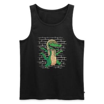 Krokodil Alligator - Männer Premium Bio Tank Top - Schwarz - Vorne - AI Model Male 178 light (178cm)