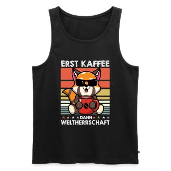 Roter Panda Sonnenbrille Kaffee - Männer Premium Bio Tank Top - Schwarz - Vorne - AI Model Male 178 light (178cm)
