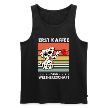 Dalmatiner Sonnenbrille Kaffee - Männer Premium Bio Tank Top - Schwarz - Vorne - Michal (187cm)