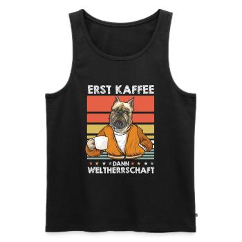 Brussels Griffon Kaffee - Männer Premium Bio Tank Top - Schwarz - Vorne - AI Model Male 178 light (178cm)