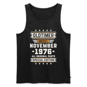 Classic Car November 1976 Birthday Gift - Men's Premium Organic Tank Top - black - Front - Michal (187cm)