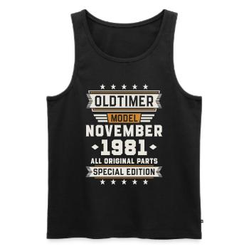 Oldtimer November 1981 Geburtstag Geschenk - Männer Premium Bio Tank Top - Schwarz - Vorne - Michal (187cm)