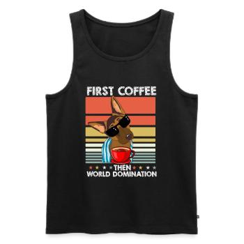German Shepherd Coffee Sunglasses - Men's Premium Organic Tank Top - black - Front - AI Model Male 178 light (178cm)