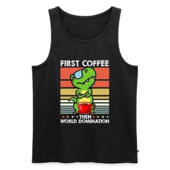 Trex T Rex Dino Sunglasses Coffee - Men's Premium Organic Tank Top - black - Front - AI Model Male 178 light (178cm)