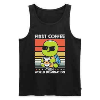 Turtle Coffee Sunglasses - Men's Premium Organic Tank Top - black - Front - Michal (187cm)