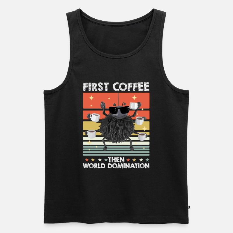 Spinne Sonnenbrille Kaffee - Männer Premium Bio Tank Top - Schwarz