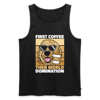 Golden Doodle Kaffee Sonnenbrille - Männer Premium Bio Tank Top - Schwarz - Vorne - AI Model Male 178 light (178cm)