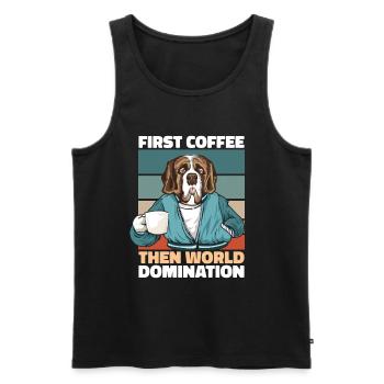 St. Bernard coffee - Men's Premium Organic Tank Top - black - Front - Michal (187cm)