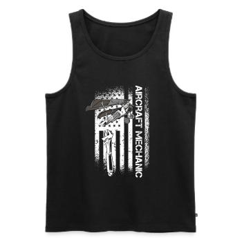 Flugzeug Mechaniker US Flagge Aircraft Mechanic - Männer Premium Bio Tank Top - Schwarz - Vorne - AI Model Male 178 light (178cm)