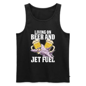 Airplane Mechanic Beer Jet - Men's Premium Organic Tank Top - black - Front - Michal (187cm)