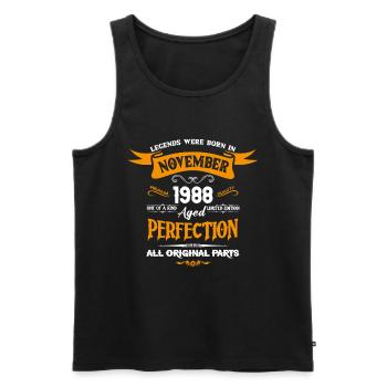 Legends Were Born In November 1988 - Männer Premium Bio Tank Top - Schwarz - Vorne - Michal (187cm)
