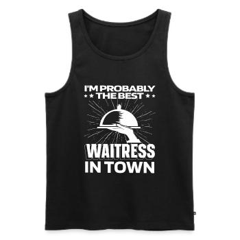 Kellner Kellnerin Lustig - Männer Premium Bio Tank Top - Schwarz - Vorne - AI Model Male 178 light (178cm)