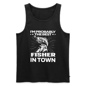 Angler Fishing Bass - Men's Premium Organic Tank Top - black - Front - Michal (187cm)