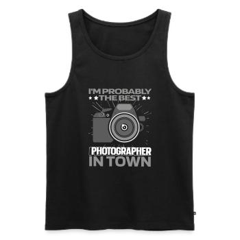 Photographer Photography Camera Funny - Men's Premium Organic Tank Top - black - Front - Michal (187cm)