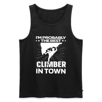 Klettern Kletterer Witzig - Männer Premium Bio Tank Top - Schwarz - Vorne - Michal (187cm)