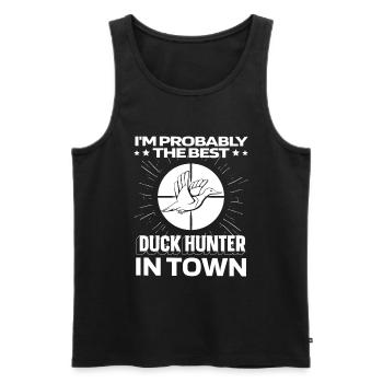 Ente Jagd Entenjagd Witzig - Männer Premium Bio Tank Top - Schwarz - Vorne - AI Model Male 178 light (178cm)