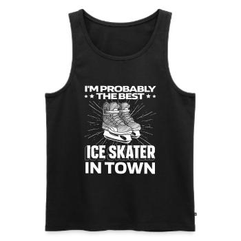 Schlittschuhlaufen Witzig - Männer Premium Bio Tank Top - Schwarz - Vorne - AI Model Male 178 light (178cm)