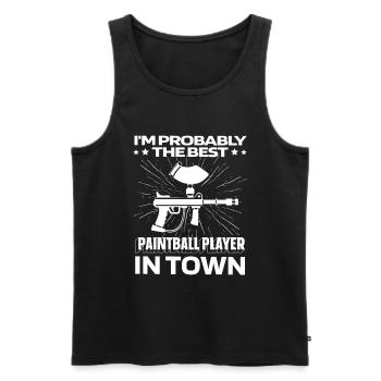 Paintball Lustig - Männer Premium Bio Tank Top - Schwarz - Vorne - Michal (187cm)